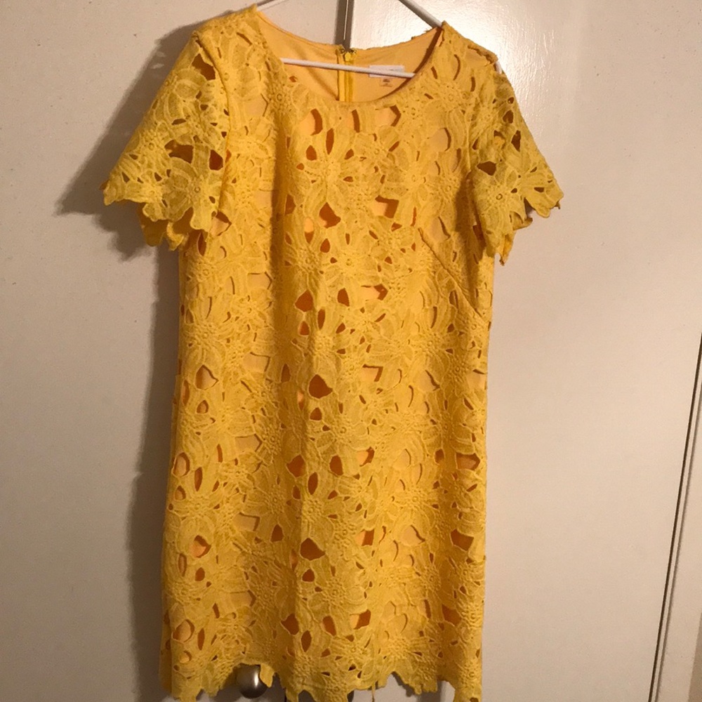 Calvin Klein sz 14 yellow floral dress